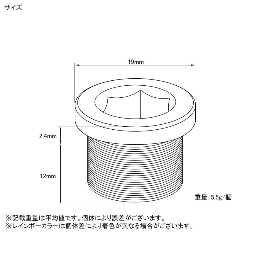 クランクアーム M15 チタン フィキシングボルト レインボー 自転車 2個セット JA197 | ブランド登録なし | 04