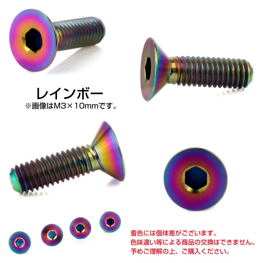 チタンボルト M3×8mm P0.5 皿ボルト 六角穴 皿 キャップボルト レインボー 虹色 JA2065 | ブランド登録なし | 02