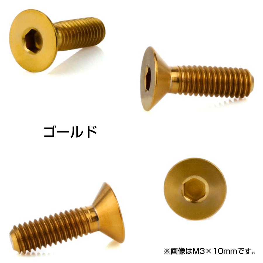 チタンボルト M3×15mm P0.5 皿ボルト 六角穴 皿 キャップボルト ゴールド JA2076 | ブランド登録なし | 02