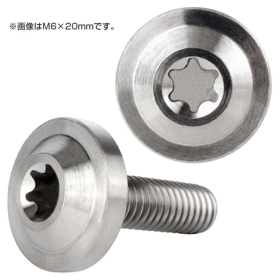 チタンボルト M10×30mm P1.25 ボタンボルト トルクスヘッド フランジ付 カスタムボルト シルバー JA2183 | ブランド登録なし | 02