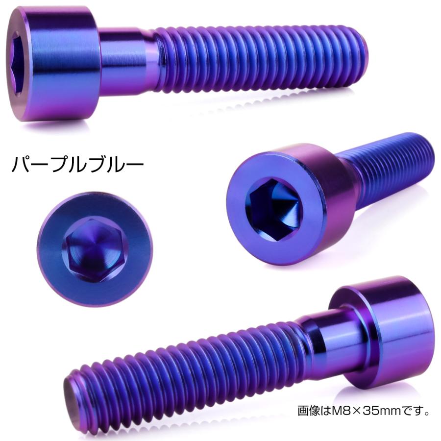 チタンボルト M3×6mm P0.5 キャップボルト キャップスクリュー 六角穴付き ボルト パープルブルー JA2261 | ブランド登録なし | 02