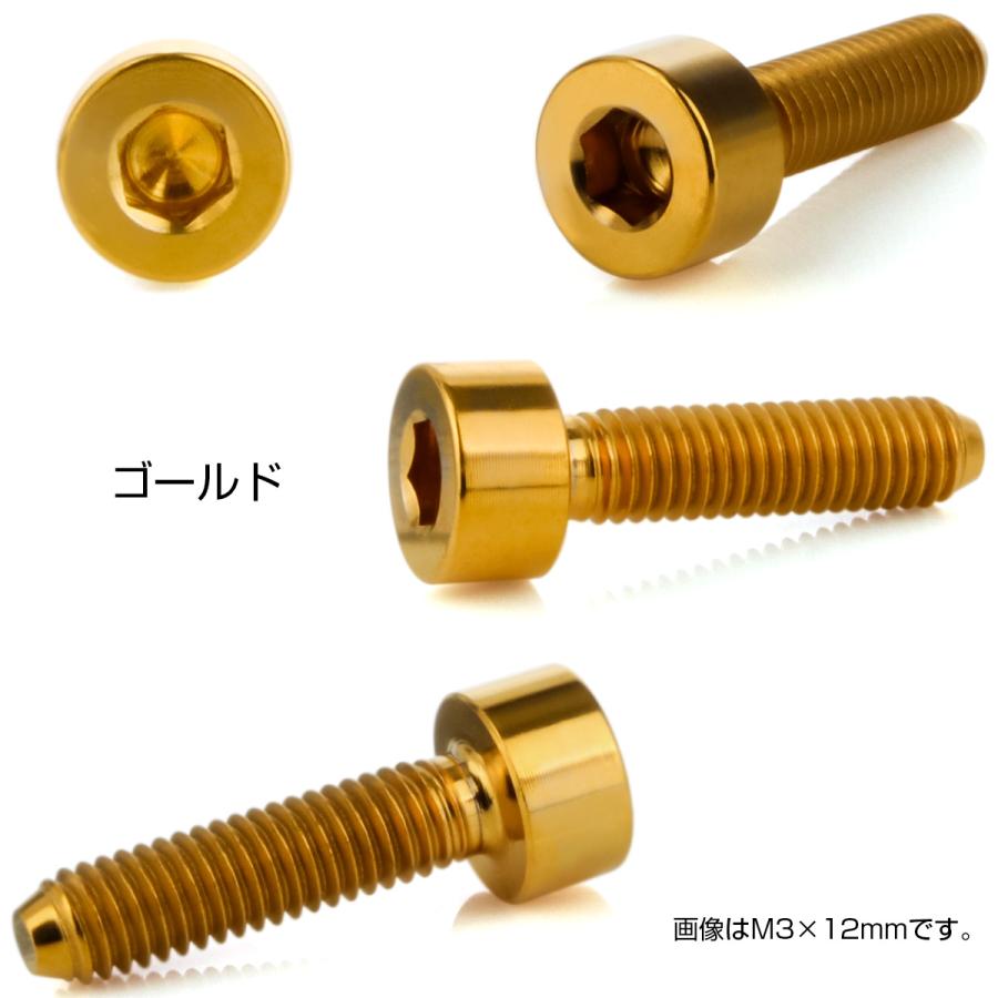 チタンボルト M4×10mm P0.7 キャップボルト キャップスクリュー 六角穴付き ボルト ゴールド JA2289 | ブランド登録なし | 02