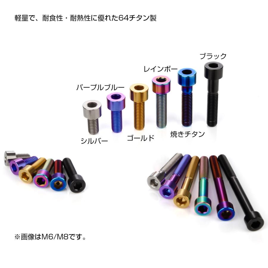 チタンボルト M5×10mm P0.8 キャップボルト キャップスクリュー 六角穴付き ボルト パープルブルー JA2318 | ブランド登録なし | 03