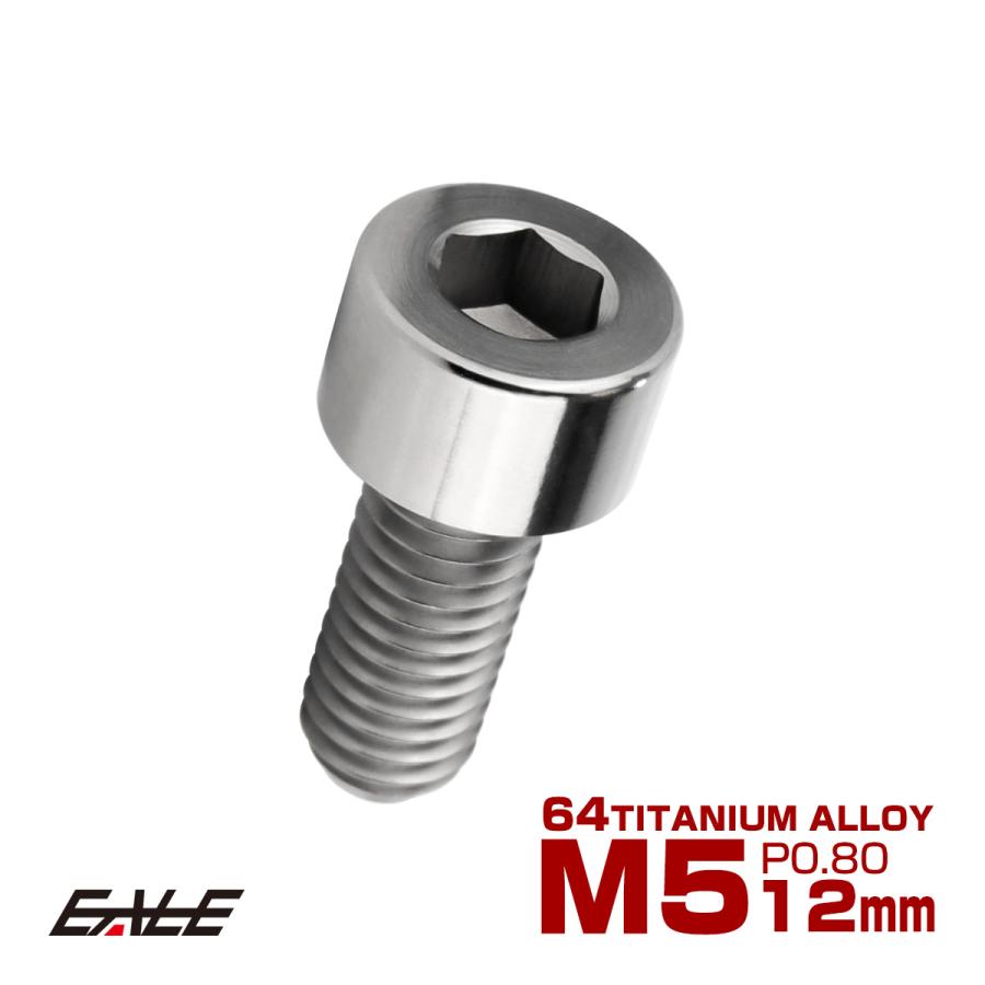 チタンボルト M5×12mm P0.8 キャップボルト キャップスクリュー 六角穴付き ボルト シルバー JA2323 | ブランド登録なし