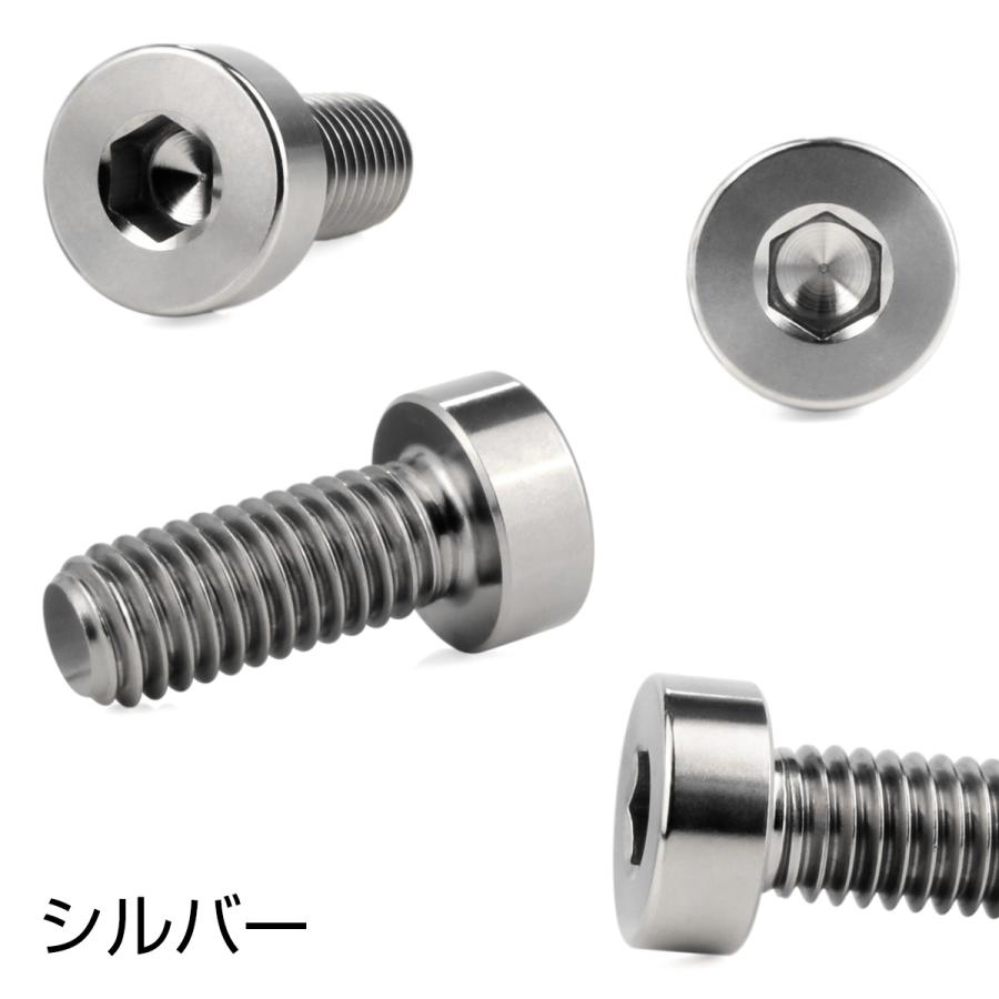 チタンボルト M6×20mm P1.0 キャップボルト 六角穴付 低頭ボルト ローヘッド 低頭キャップ シルバー JA2407 | ブランド登録なし | 02