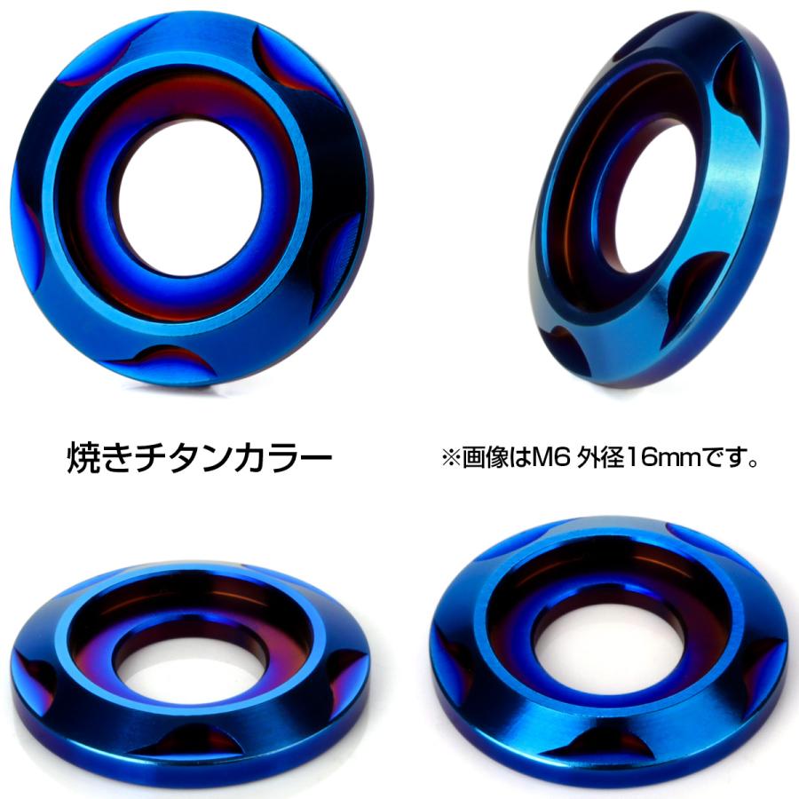 チタンワッシャー M6 外径18mm デザインワッシャー ボルト座面枠付き