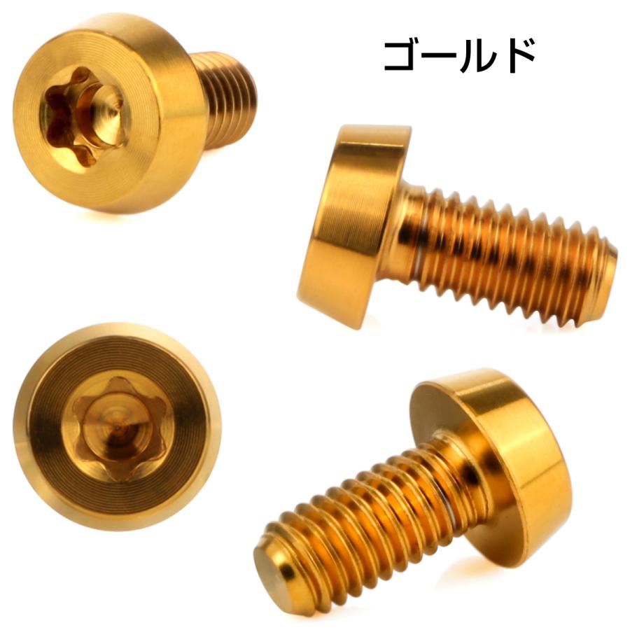 チタンボルト M5×10mm P0.8 テーパー キャップボルト ローヘッド トルクス穴付 低頭キャップ ゴールド JA2448 | ブランド登録なし | 02