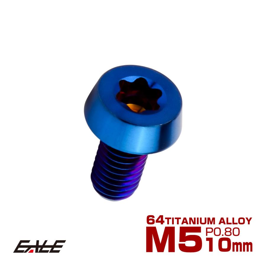 チタンボルト M5×10mm P0.8 テーパー キャップボルト ローヘッド トルクス穴付 低頭キャップ 焼きチタンカラー JA2449 | ブランド登録なし