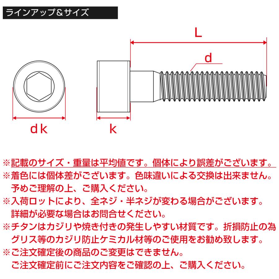 チタンボルト M10×20mm P1.25 キャップボルト キャップスクリュー 六角