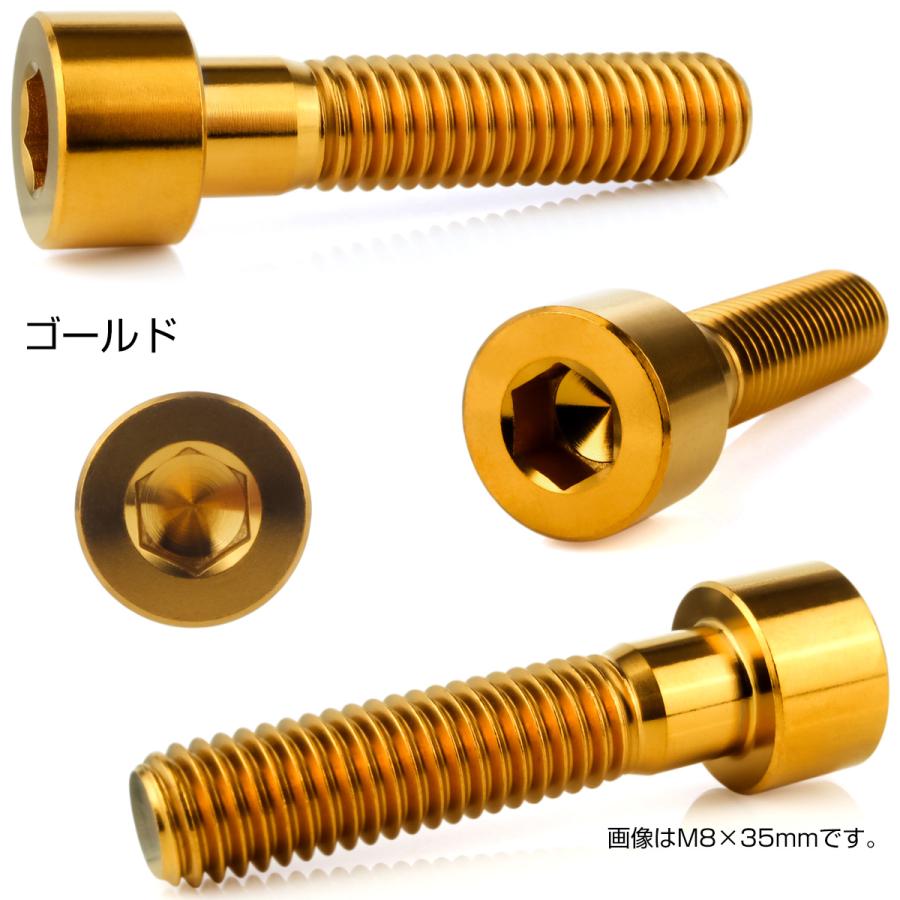 チタンボルト M10×55mm P1.25 キャップボルト キャップスクリュー 六角穴付き ボルト ゴールド JA2526 | ブランド登録なし | 02