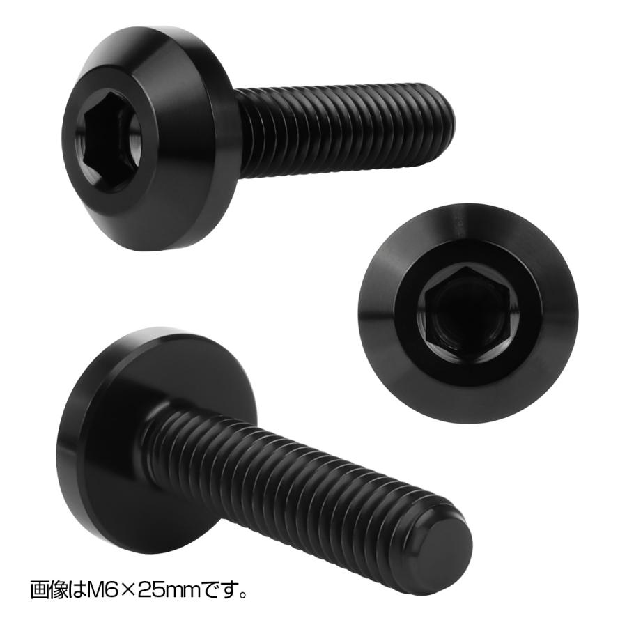 チタンボルト ボタンボルト M6×15mm P1.00 六角穴 テーパーヘッド カスタムボルト ブラック JA2583 | ブランド登録なし | 02