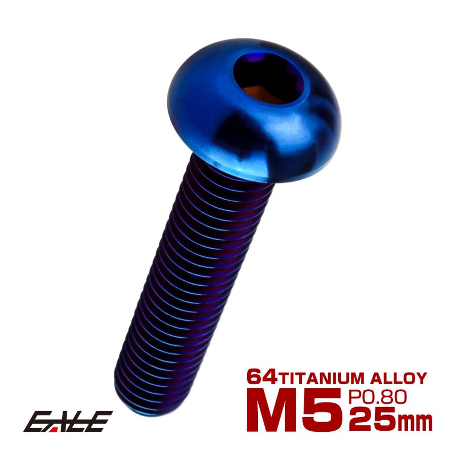チタンボルト M5×25mm P0.8 ボタンボルト 六角穴 焼きチタンカラー ダークカラー JA2657 | ブランド登録なし