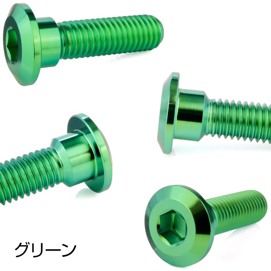 チタンボルト M8×30mm P1.25 ブレーキディスク ローターボルト カワサキ車用 グリーン JA2729 | ブランド登録なし | 02