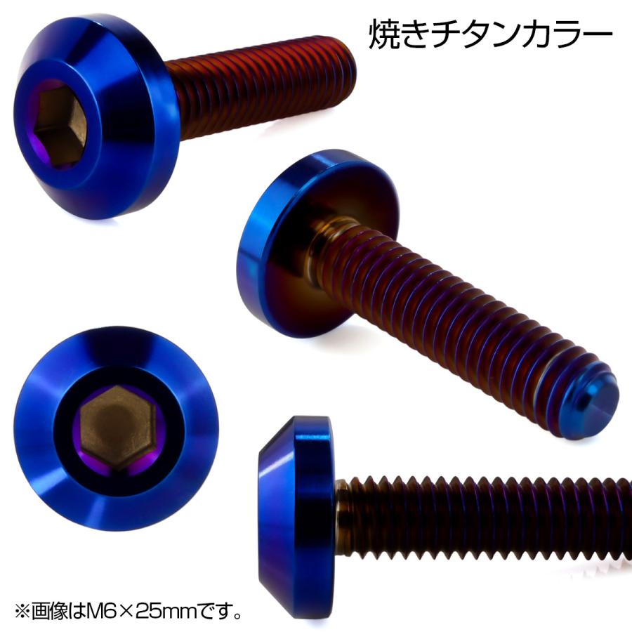 チタンボルト M6×30mm P1.00 ボタンボルト 六角穴 テーパーヘッド カスタムボルト 焼きチタンカラー JA2734 | ブランド登録なし | 02