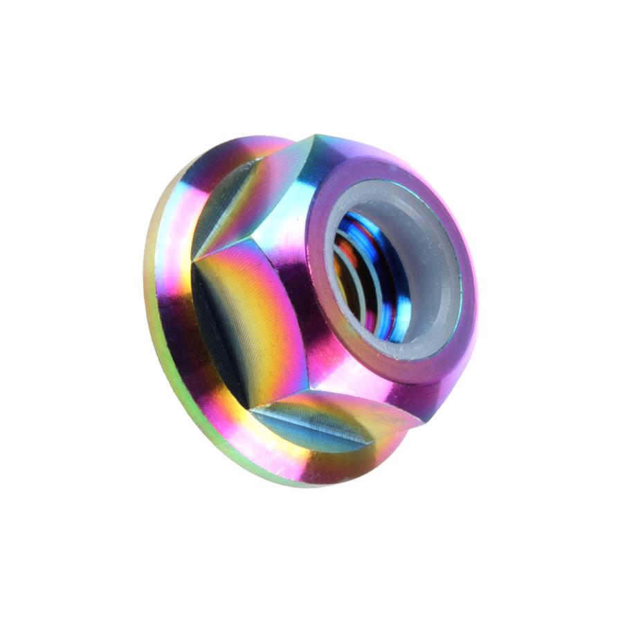 チタンナット M8 P1.25 六角ナット フランジ付 ナイロンナット ゆるみ止め防止に  レインボー JA273 | ブランド登録なし | 03