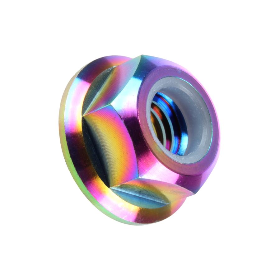 チタンナット M10 P1.25 六角ナット フランジ付 ナイロンナット ゆるみ止め防止に  レインボー JA274 | ブランド登録なし | 03