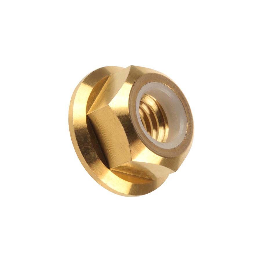 チタンナット M6 P1.00 六角ナット フランジ付 ナイロンナット ゆるみ止め防止に  ゴールド JA276 | ブランド登録なし | 03