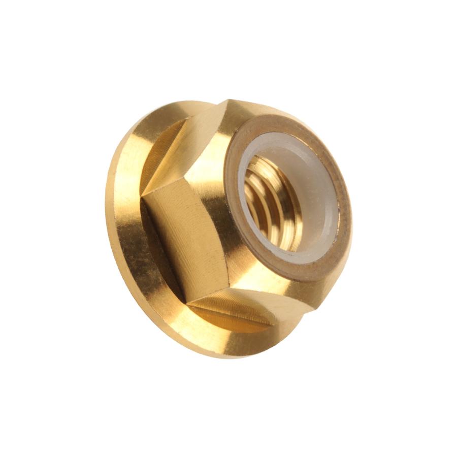 チタンナット M8 P1.25 六角ナット フランジ付 ナイロンナット ゆるみ止め防止に  ゴールド JA277 | ブランド登録なし | 03