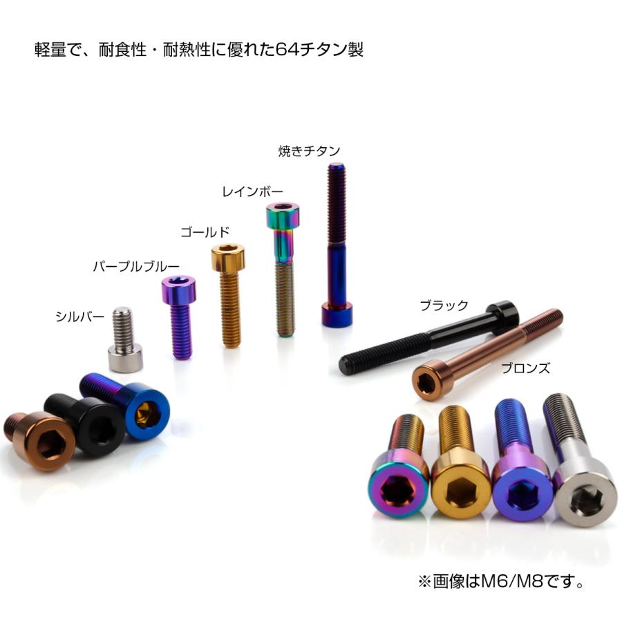 チタンボルト M6×20mm P1.0 キャップボルト キャップスクリュー 六角穴