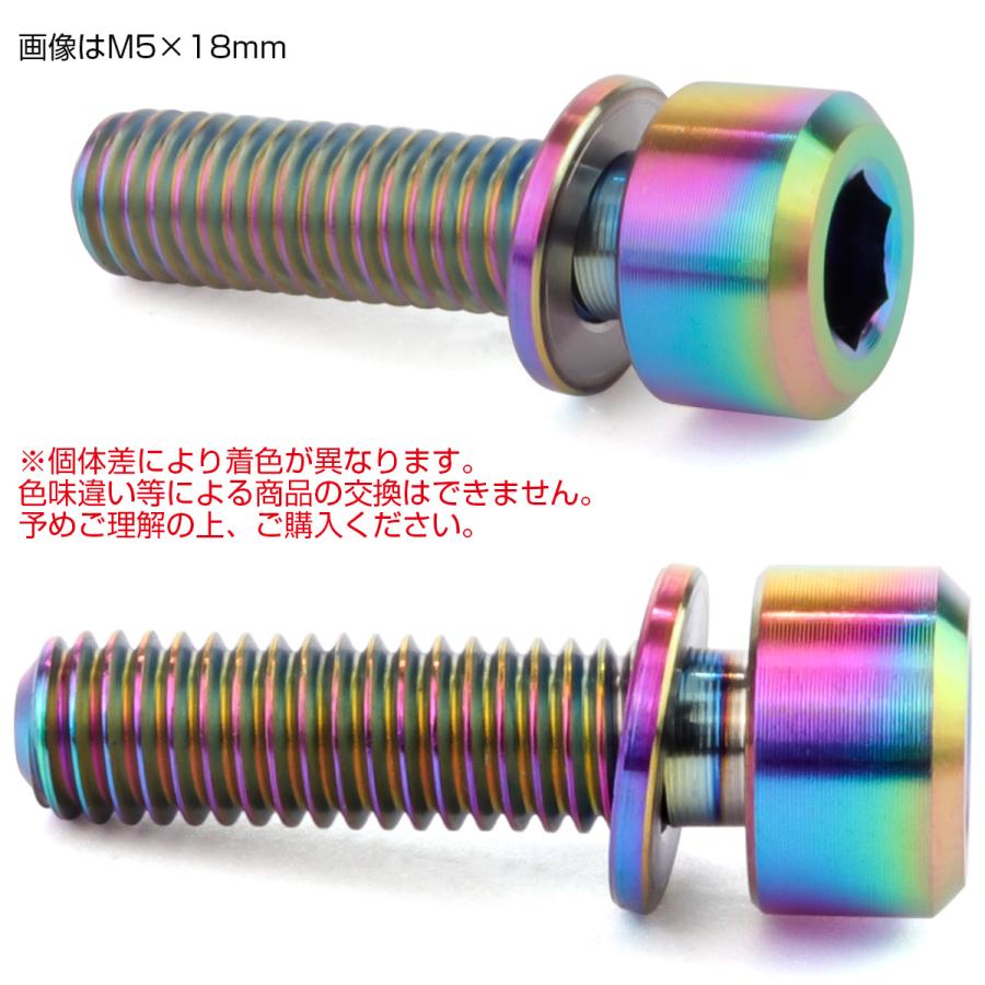 チタンボルト M5 18mm P0.8 キャップボルト 六角穴 ワッシャー付き 虹色 焼きチタン色 JA314 | ブランド登録なし | 02
