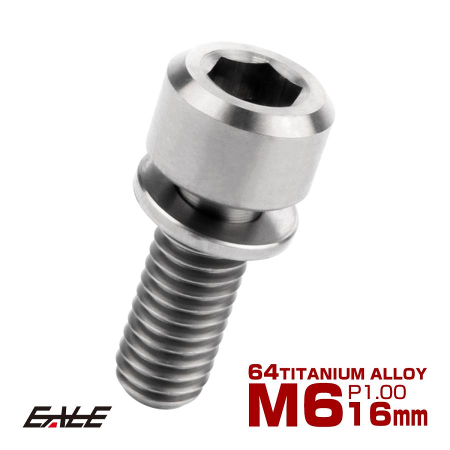 チタンボルト M6 16mm P1.0 キャップボルト 六角穴 ワッシャー付き チタン原色 JA321 | ブランド登録なし