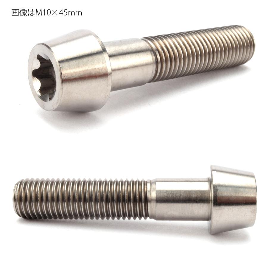 チタンボルト M10×30mm P1.25 キャップボルト トルクス穴 シルバー テーパー JA387 | ブランド登録なし | 01
