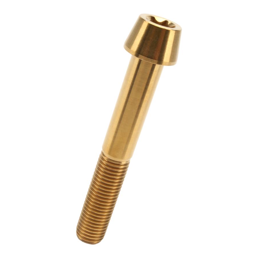 チタンボルト M10×60mm P1.25 キャップボルト トルクス穴 ゴールド テーパー JA407 | ブランド登録なし | 04