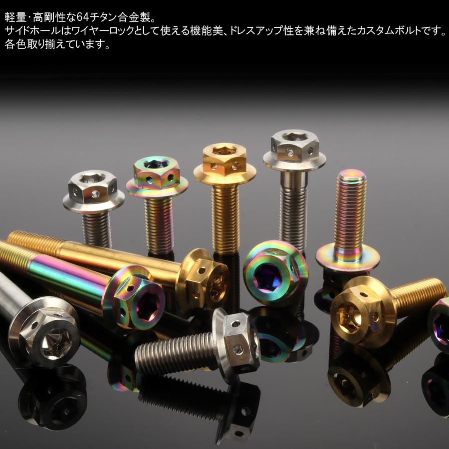 チタンボルト M10×25mm P1.25 六角ボルト 22mm フランジ付き シルバー