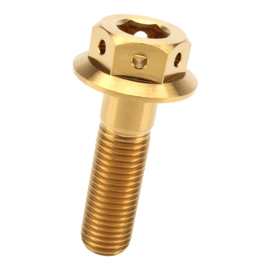 チタンボルト M10×35mm P1.25 六角ボルト 22mm フランジ付き ゴールド JA431 | ブランド登録なし | 04