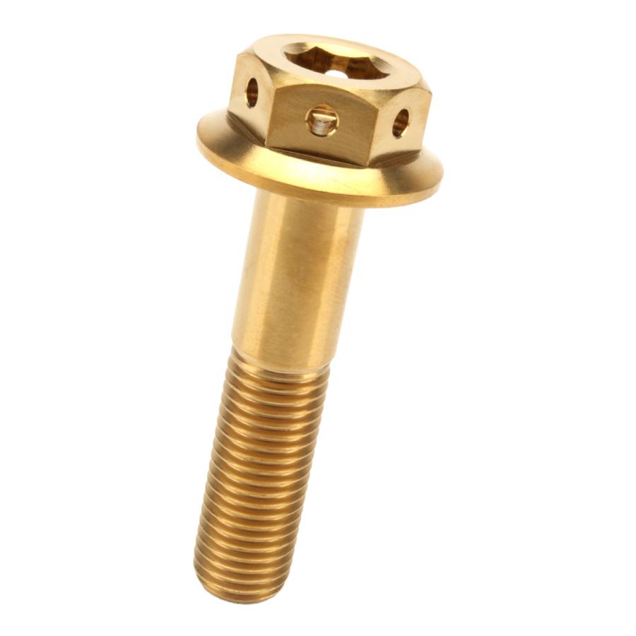 チタンボルト M10×45mm P1.25 六角ボルト 22mm フランジ付き ゴールド JA437 | ブランド登録なし | 04