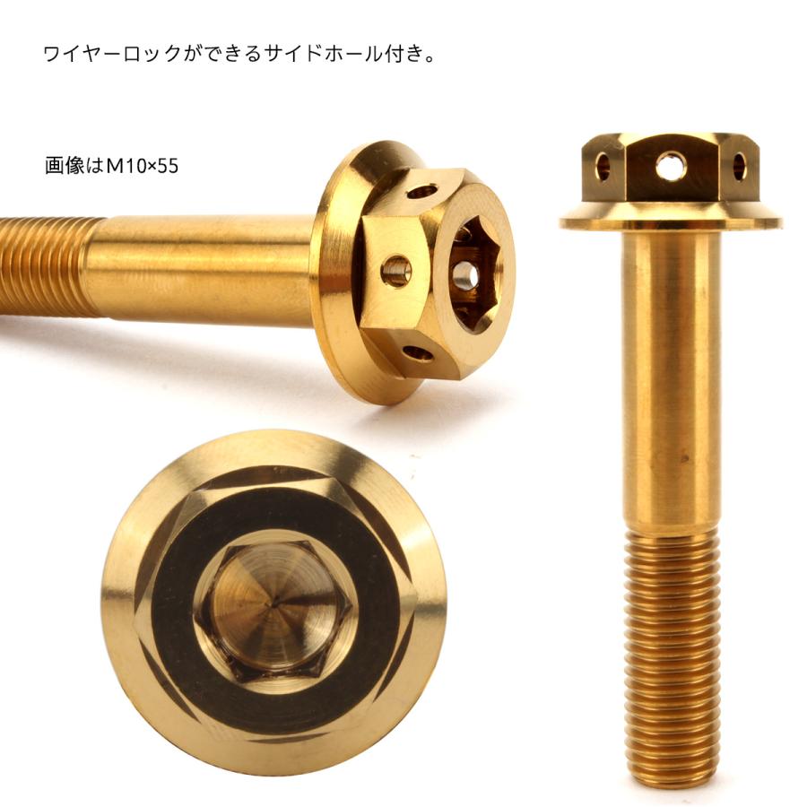 チタンボルト M10×65mm P1.25 六角ボルト 22mm フランジ付き チタンボルト M10×65mm P1.25 六角ボルト 22mm フランジ付き
