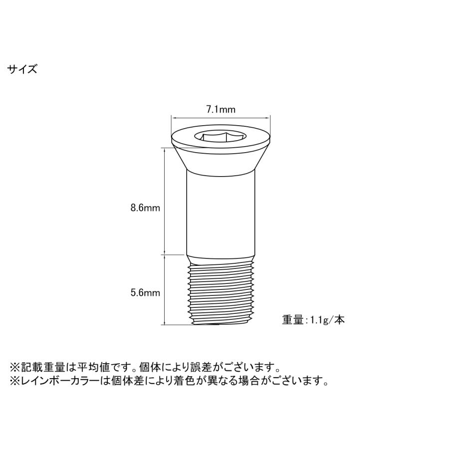 ディレイラープーリー M5×14.2mm チタン ボルト レインボー 自転車 2本セット JA468 | ブランド登録なし | 03