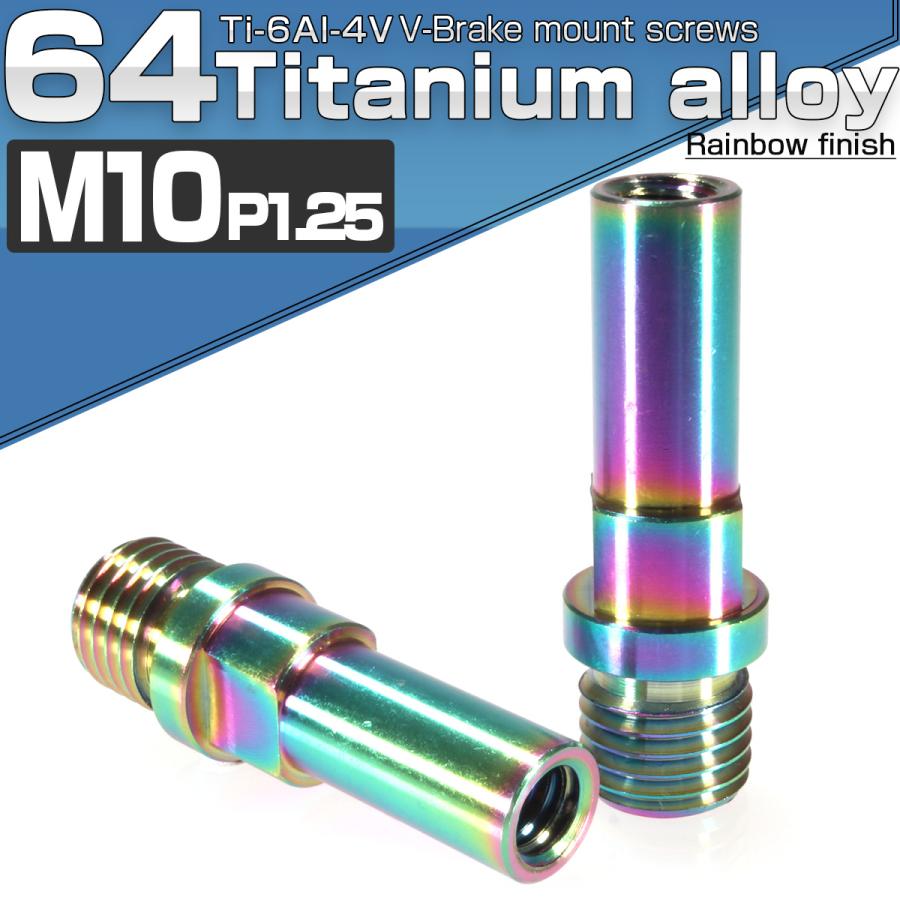 Vブレーキ マウント ボルト M10 P1.25 カンチブレーキ ピボットボルト レインボー 自転車 2個セットJA489 | ブランド登録なし | 01