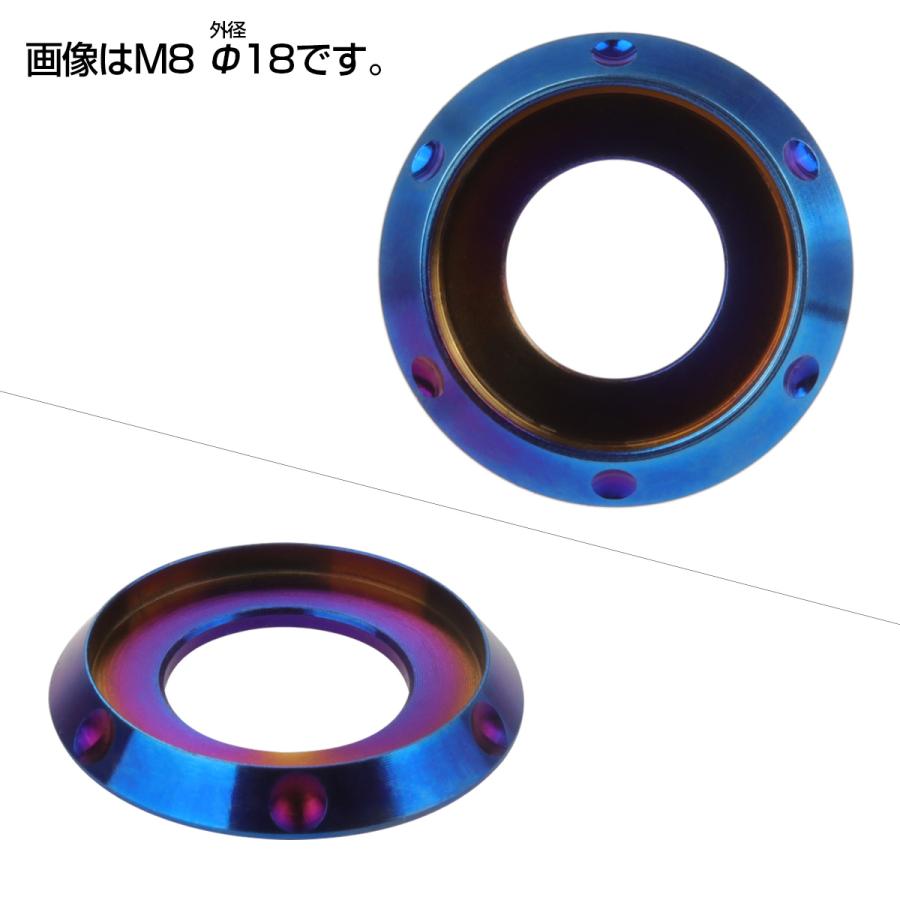 チタンワッシャー M8 外径18mm 座面枠付き 焼きチタンカラー デザイン JA511 | ブランド登録なし | 01