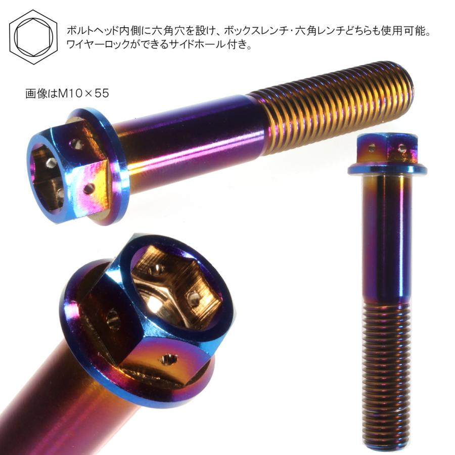 チタンボルト M10×55mm P1.25 六角ボルト フランジ付き 六角穴 焼きチタン風 JA553 | ブランド登録なし | 01