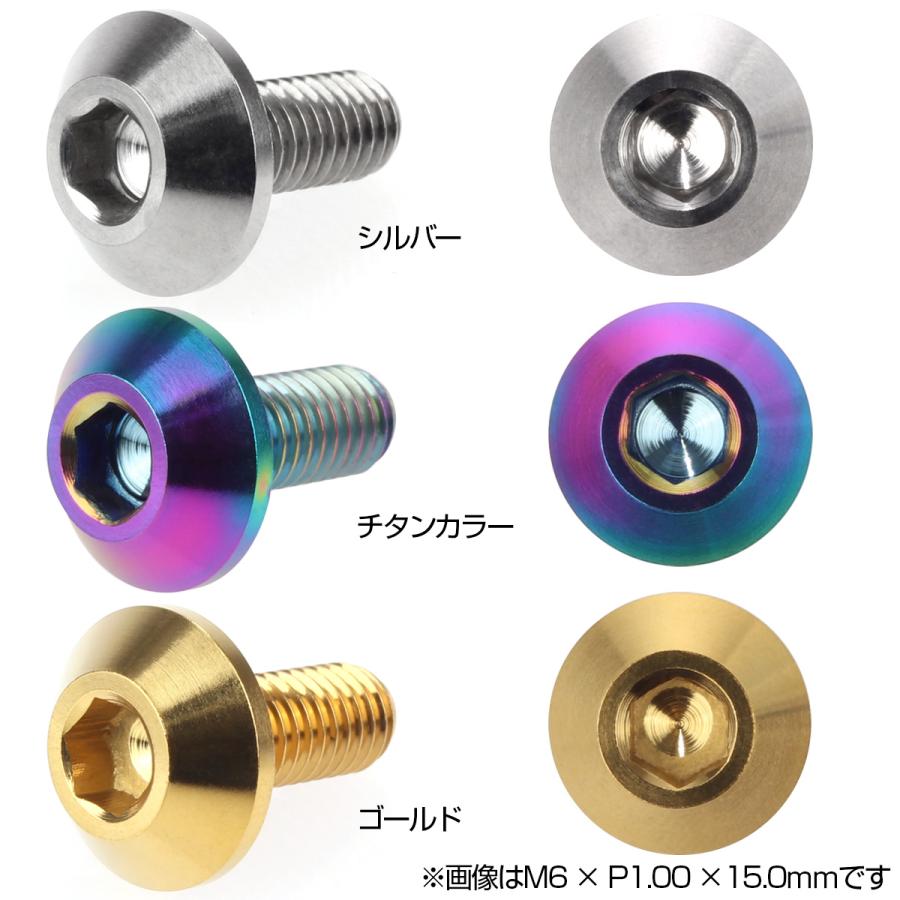 チタンボルト M6 P1.0 20mm ボタンボルト 六角穴付き チタンカラー JA620 | ブランド登録なし | 01