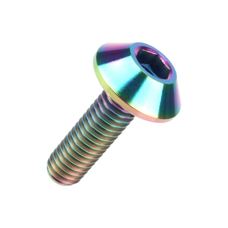 チタンボルト M6 P1.0 20mm ボタンボルト 六角穴付き チタンカラー JA620 | ブランド登録なし | 04