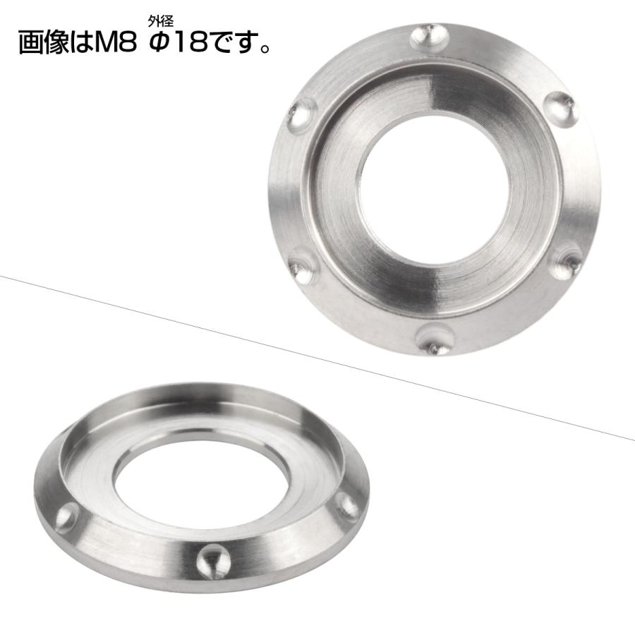 チタンワッシャー M8 外径18mm 座面枠付き シルバー チタン原色 デザイン JA637 | ブランド登録なし | 01