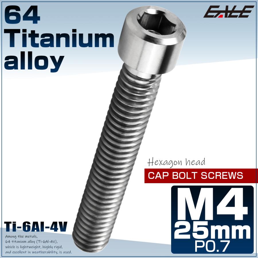 チタンボルト M4×25mm P0.7 六角穴付ボルト キャップボルト シルバー チタン原色 JA686 | ブランド登録なし | 01