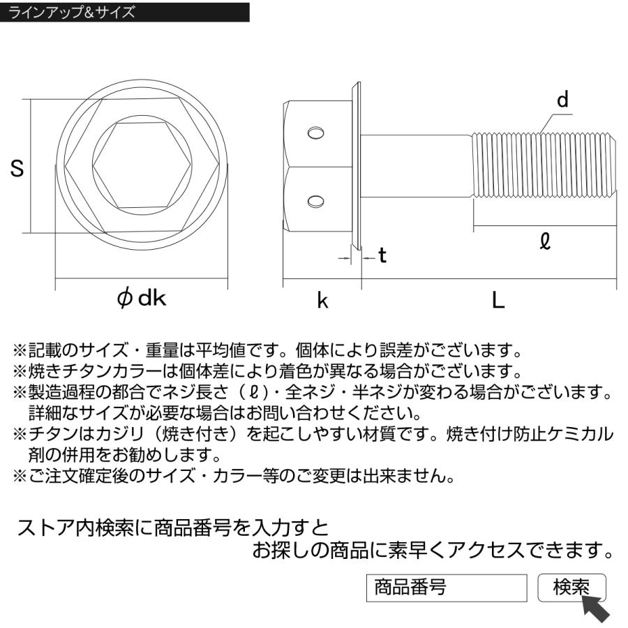 チタンボルト M6×30mm P1.0 六角ボルト 六角穴付き フランジ付き シルバー デザイン JA731 | ブランド登録なし | 03