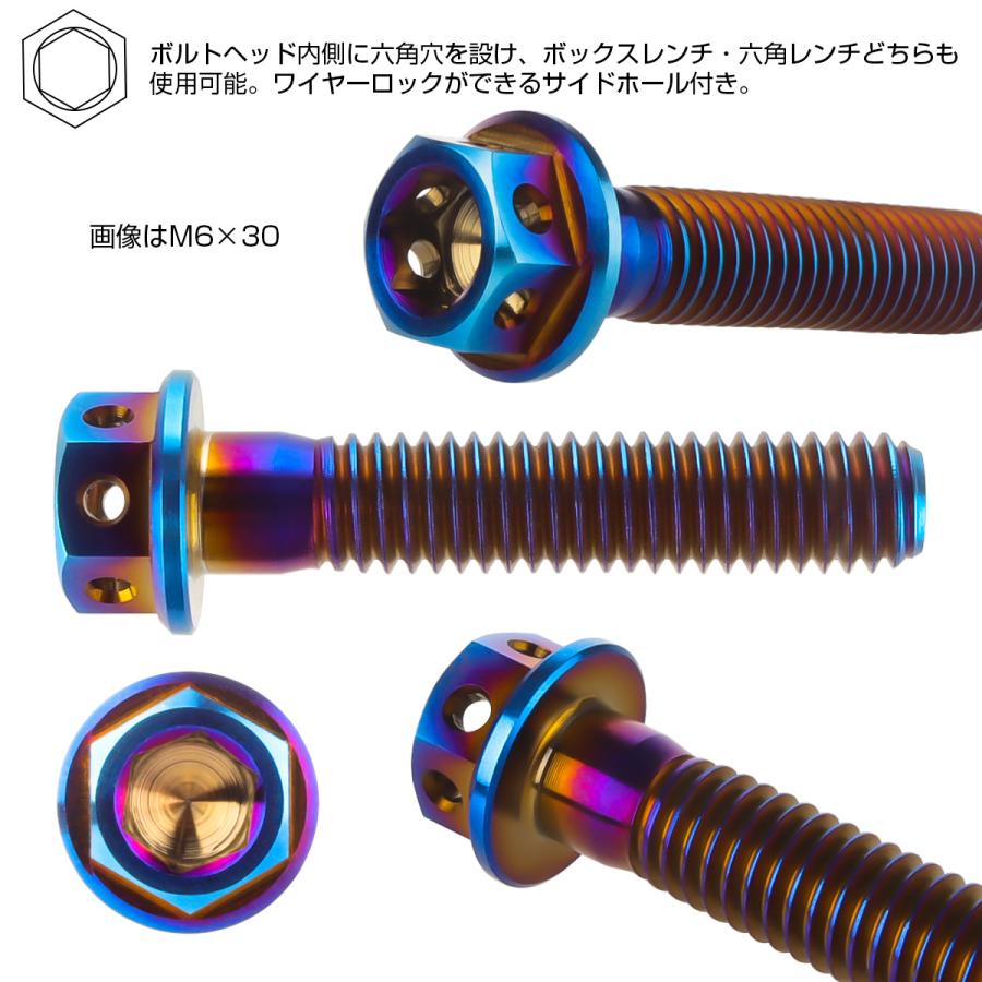 チタンボルト M6×50mm P1.0 六角ボルト 六角穴付き フランジ付き 焼きチタン風 デザイン JA740 | ブランド登録なし | 01