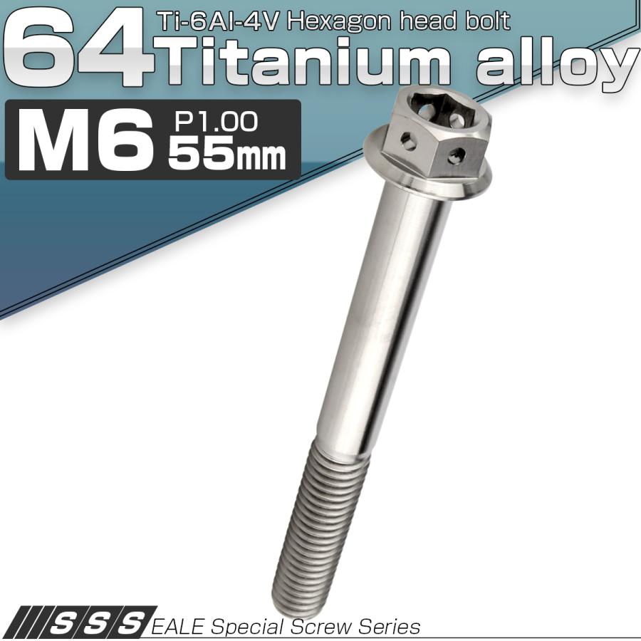 チタンボルト M6×55mm P1.0 六角ボルト フランジ付き 六角穴付きボルト