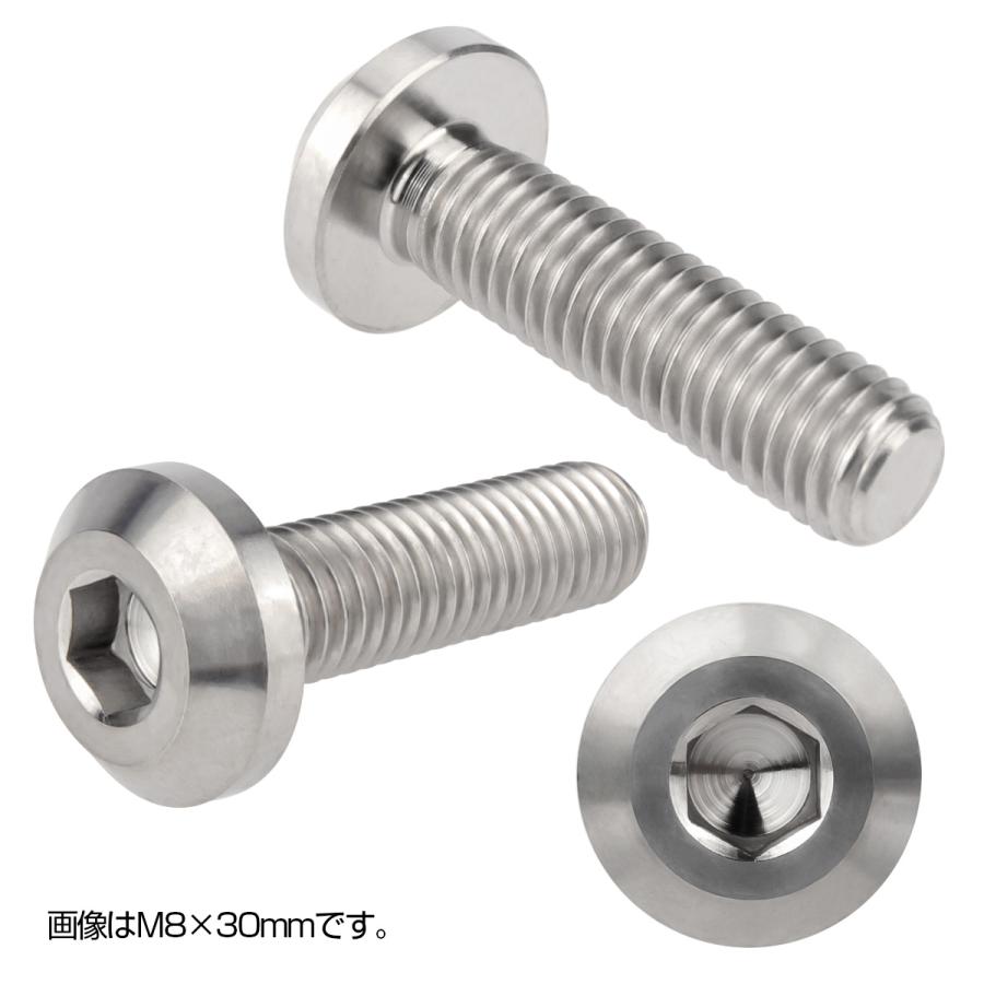 チタンボルト ボタンボルト M8×25mm P1.25 六角穴 テーパーヘッド カスタムボルト シルバー チタン原色 JA751 | ブランド登録なし | 02