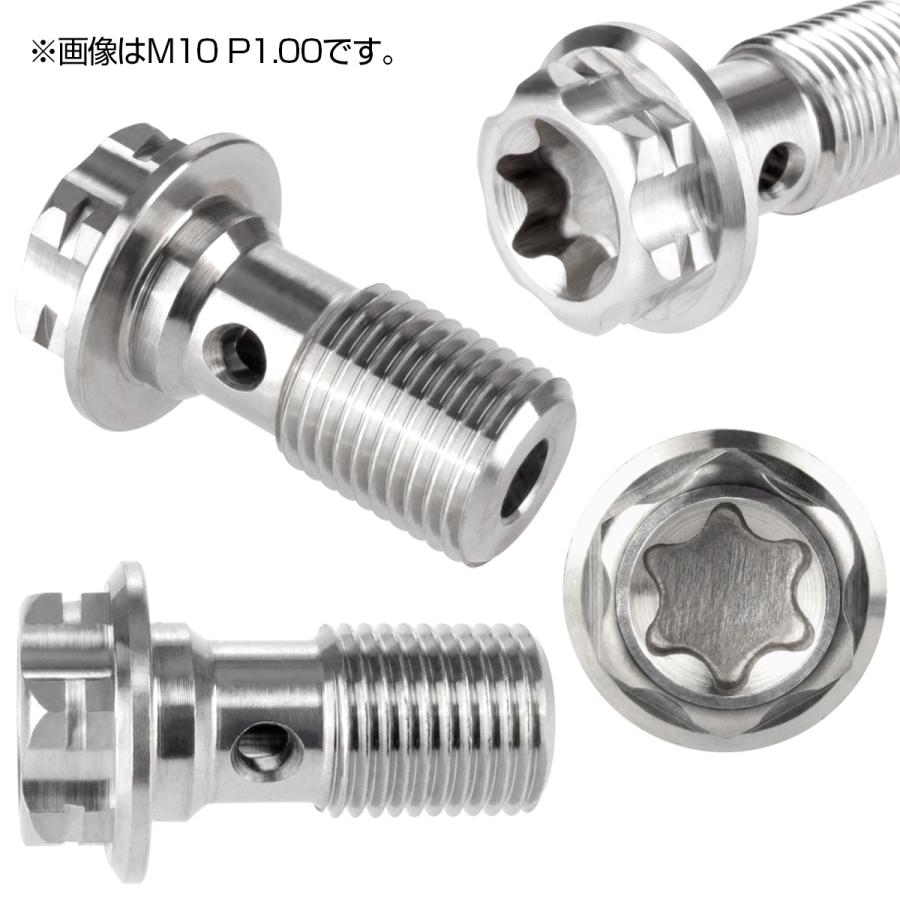 64チタン製 バンジョーボルト ブレーキライン M10 P1.25 トルクス穴 デザインボルト シルバー JA772 | ブランド登録なし | 02