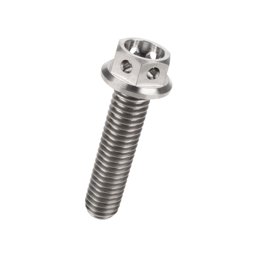 チタンボルト M6×25 P1.00 六角ボルト フランジ付 シルバー チタン原色 ホール JA784 | ブランド登録なし | 04