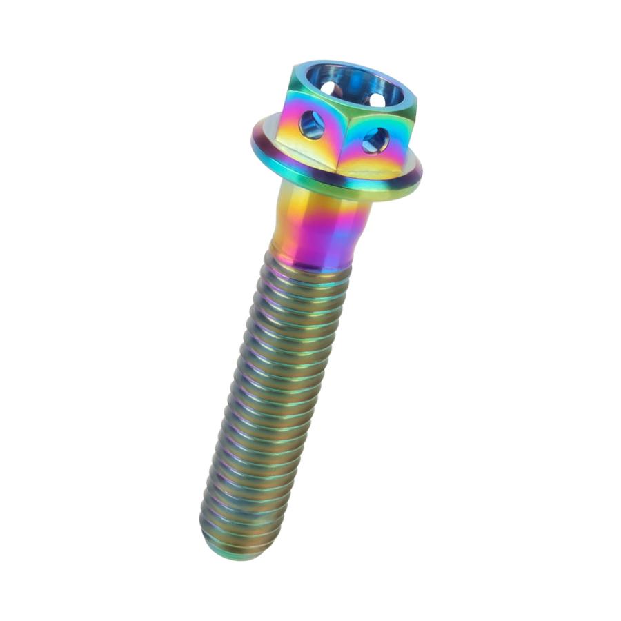 チタンボルト M6×30 P1.00 六角ボルト フランジ付 焼きチタンカラー レインボー ホール JA788 | ブランド登録なし | 04