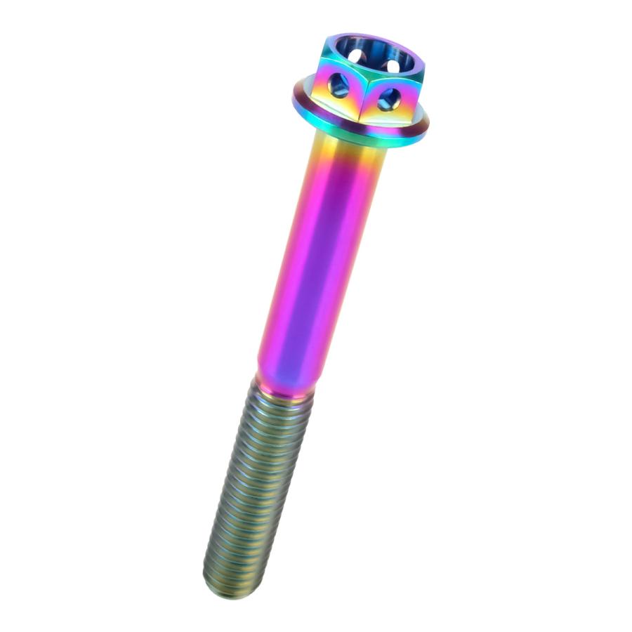 チタンボルト M6×50 P1.00 六角ボルト フランジ付 焼きチタンカラー レインボー ホール JA800 | ブランド登録なし | 04