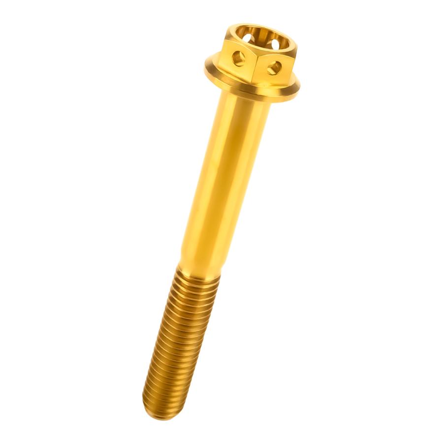 チタンボルト M6×50 P1.00 六角ボルト フランジ付 ゴールド ホール JA801 | ブランド登録なし | 04