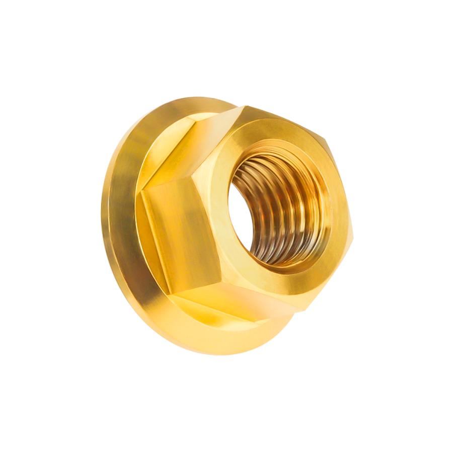 チタンナット M8 P1.25 六角ナット フランジ付き セレート無し ゴールド JA806 | ブランド登録なし | 03