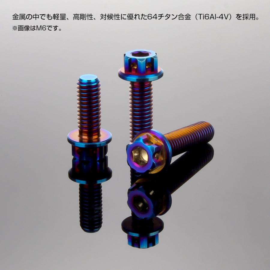 チタンボルト M6×25mm P1.0 六角ボルト 六角穴付き フランジ付き 焼きチタン デザイン JA866 | ブランド登録なし | 02